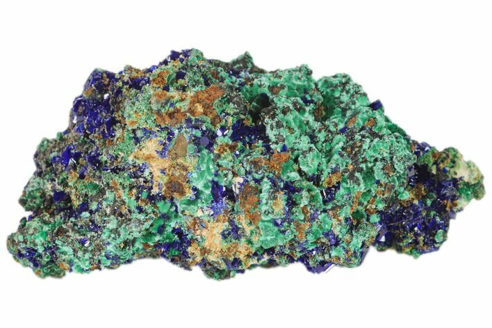 Sparkling Azurite Crystal Cluster with Malachite - Mexico #161323